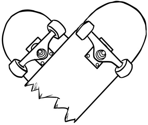 Drawing Ideas Skateboard, Skateboard Heart Tattoo, Simple Skateboard Drawing, Skate Drawing Skateboards, Skateboard Drawing Easy, Doodles Friends, Graffiti Art Easy, Graffiti Drawing Ideas, Skateboard Heart