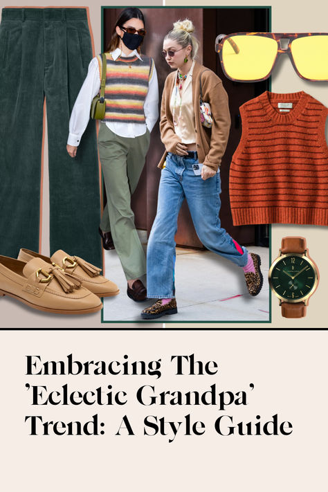 From opulent luxury to coastal chic, the world of fashion is no stranger to a plethora of style preferences. Nevertheless, the dawn of 2024 brought with it a fresh and intriguing trend, the ‘Eclectic Grandpa’ look, which has been gaining momentum in the fashion sphere as a notable eclectic style... #eclecticgrandpa #eclecticfashion #retrofashion #grandadfashion Coastal Grandpa Style, Grandpacore Outfits, Grandpa Chic Outfit, Eclectic Grandpa Style, Eclectic Grandpa Outfit, Grandma Chic Fashion, Grandpa Aesthetic Outfit, Eclectic Grandpa Fashion, Funky Fall Fashion