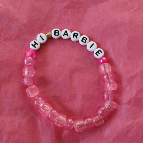 ✫ Handmade "Hi Barbie beaded bracelet! 
✫ 2 1/2... - Depop Barbie Bracelet, Weird Barbie, Hi Barbie, Barbie Party, Beaded Bracelet, Beaded Bracelets, Bracelet