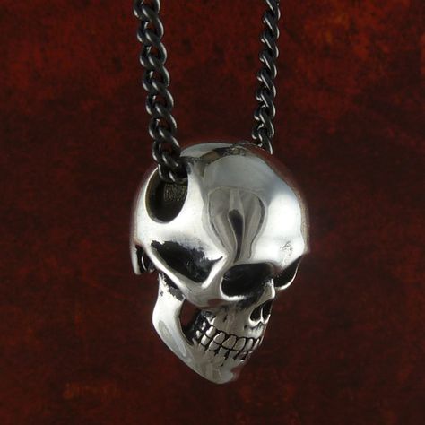 Human Skull Necklace (Bronze // 24" Gunmetal Chain) Top Sunglasses, Skull Rings, Biker Jewelry, Skull Lover, Necklace Antique, Human Skull, Swarovski Necklace, Skull Jewelry, Skull Necklace