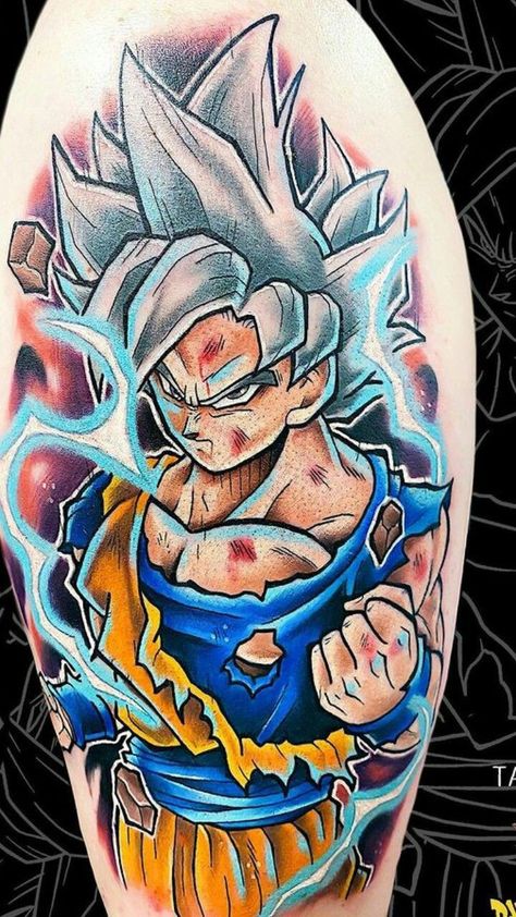 Tatuaje Cover Up, Dbz Tattoo, Family Tattoos For Men, Arm Tattoos Drawing, Gladiator Tattoo, Tattoo Ideas Males, Z Tattoo, Comic Tattoo, Goku Ultra Instinct