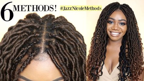 6 Ways to Install Crochet Locs | New Individual Crochet Methods | Curly Goddess Locs ft Motown Tress [Video] - https://blackhairinformation.com/uncategorized/6-ways-install-crochet-locs-new-individual-crochet-methods-curly-goddess-locs-ft-motown-tress-video/ Crochet Methods, Faux Locs Styles, Crochet Locs, Nyx Lip Lingerie, Crochet Faux Locs, Faux Locks, Crochet Styles, Marley Hair, American Hairstyles