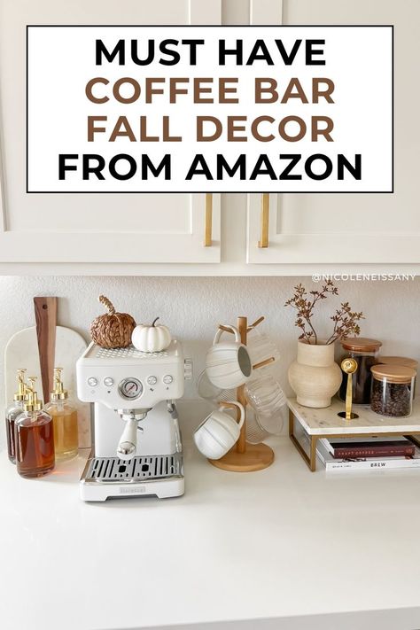 fall coffee bar decor amazon fall decor for the kitchen Fall Kitchen Countertop Decor, Fall Coffee Bar Ideas, Fall Coffee Bar Decor, Coffee Bar Essentials, Fall Coffee Bar, Coffee Bar Ideas Kitchen Counter, Decor From Amazon, Best Amazon Finds, Kitchen Countertop Decor