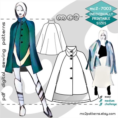 Body Measurements Chart, Mantel Cape, Pattern For Sewing, Emma Willis, White Cape, Body Measurement Chart, Cape Pattern, Coat Cape, Pinafore Apron