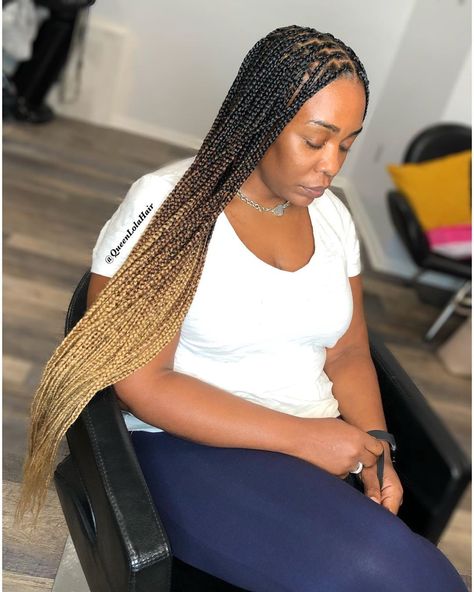 Ombre 30 Knotless Braids, Ombre Small Knotless Braids, Black And 27 Box Braids, Two Tone Knotless Braids Black Women, Ombre Knotless Braids Black Women, Ombre Blonde Knotless Box Braids, Ombre Knotless Box Braids Medium, Black And Blonde Ombre Knotless Braids, Knotless Box Braids Ombre