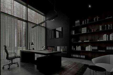 Mafia House Aesthetic, Dark Office, Dark Modern, Dark Home, Mansion Interior, Dream House Rooms, Luxury Homes Dream Houses, Dream House Interior, House Room