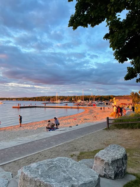 Schoolhouse Beach Wisconsin, Door County Wisconsin Aesthetic, Small Town Lake Aesthetic, Summer In Wisconsin, Summer Aesthetic Small Town, Door County Aesthetic, Minnesota Summer, County Aesthetic, Door County Wisconsin Summer