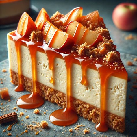 Caramel Apple Cheesecake Delight Indulge in this exquisite cheesecake that combines a buttery graham cracker crust with a smooth and creamy filling, topped with caramelized apple slices and a rich caramel drizzle. 🥧 Ingredients Crust: 2 cups graham cracker crumbs 1/2 cup melted butter 1/4 cup sugar Filling: 24 oz cream cheese, softened 1 cup sugar 1 tsp vanilla extract 3 eggs 1/2 cup sour cream 1/4 cup flour Topping: 3 apples, peeled and sliced 1/2 cup sugar 1 tsp cinnamon 1/4 tsp nutmeg ... Baking Pictures, Cheesecake Delight, Graduation Cake Designs, Espresso Brownies, Cheesecake Cups, Caramel Apple Cheesecake, Apple Cheesecake, Caramel Drizzle, Cracker Crust