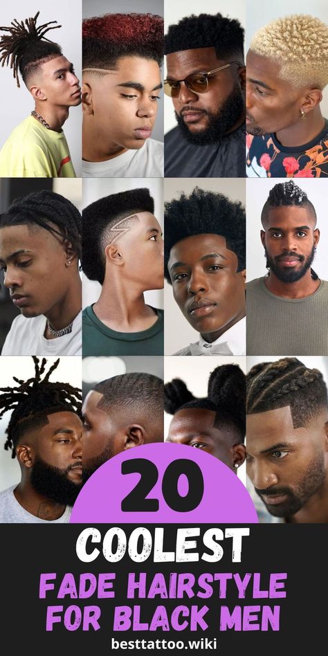 Transform your look with our collection of top 20 fade hairstyles for black men in 2024. From classic cuts to modern twists, our curated selection offers something for every style preference. Whether you're after a low fade or a high mohawk, our expert stylists have you covered. Explore our collection and find the perfect hairstyle to suit your personality. Make a statement with your hair today. Trending Hairstyles For Men 2024, Men’s Hair Trends 2024, Mens Trending Hairstyles 2024, Men’s 2024 Hairstyles Short, Men’s Popular Haircuts 2024, Mullet Fade, Afro Fade, Shaved Design, Mohawk Hairstyles Men