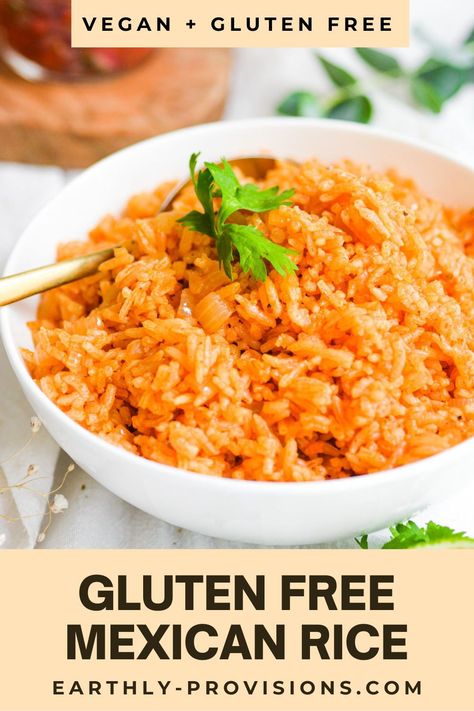 Gluten Free Mexican Recipes For Dinner, Celiac Mexican Recipes, Low Fodmap Mexican Rice, Gluten Free Taco Bowls, Gluten Free Spanish Rice, Gluten Free Taco Recipes, Gluten Free Taco Recipes For Dinner, Gluten Free Bowl Recipes, Gf Mexican Recipes