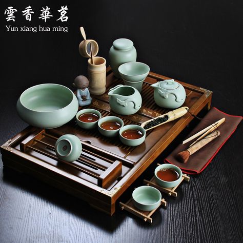 Gaiwan Teapot, Wood Tea Tray, طقم شاي, Asian Tea, Chinese Tea Set, Matcha Set, Chinese Tea Ceremony, Turkish Tea, Kung Fu Tea