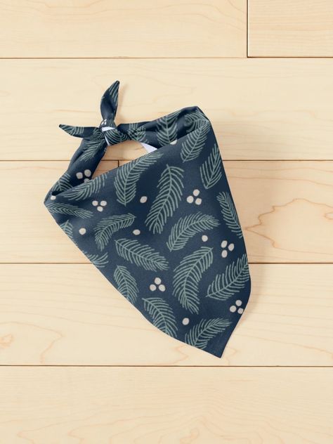 "Christmas Pine Tree Branches Pattern on Dark Blue Background" Pet Bandana for Sale by Romi Martinez | Redbubble Christmas Bandana, Christmas Pine Tree, Dark Blue Background, Pet Bandana, Pine Tree, Blue Background, Tree Branches, Dark Blue, Valentines