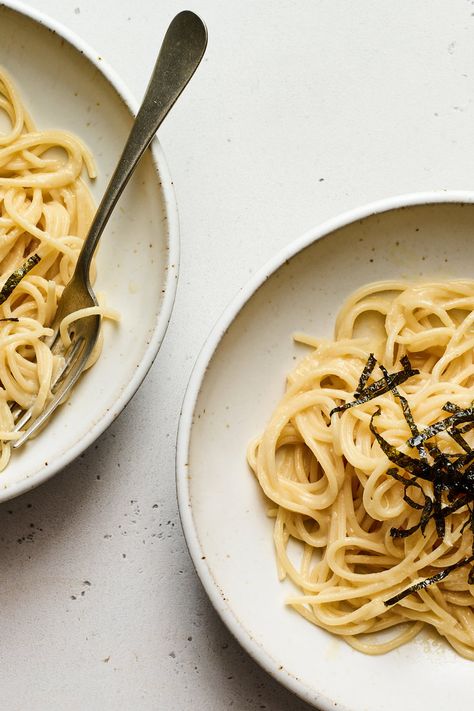 Five-Ingredient Creamy Miso Pasta Recipe - NYT Cooking Sautéed Scallops, Miso Pasta, New York Times Cooking, Miso Butter, Carbonara Recipe, Spaghetti Carbonara, Nyt Cooking, One Pot Pasta, Easy Pasta Recipes