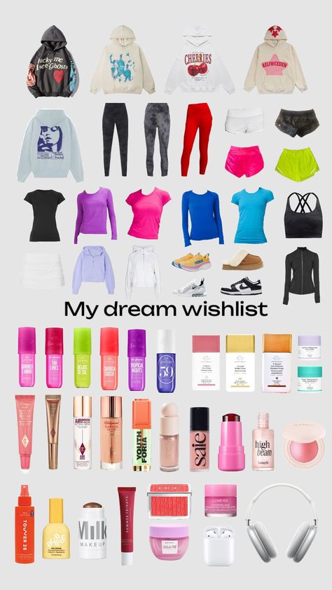 My clothes + makeup/skincare wishlist! #fyp #fypshuffle #foryou #foryoupage #wishlist #dreamwishlist #lululemon Skincare Wishlist, My Clothes, Summer Fridays, Lulu Lemon, Makeup Skincare, Outfit Inspo, Makeup, Clothes, Make Up