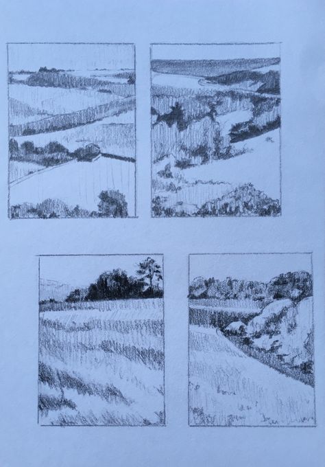 Four thumbnail sketches of East Dean and Friston with a focus on line, shape and tone. Thumbnail Sketches, Pencil Sketches, Art Lesson Plans, Art Practice, Art Lesson, Pencil Sketch, Art Lessons, Focus On, Lesson Plans