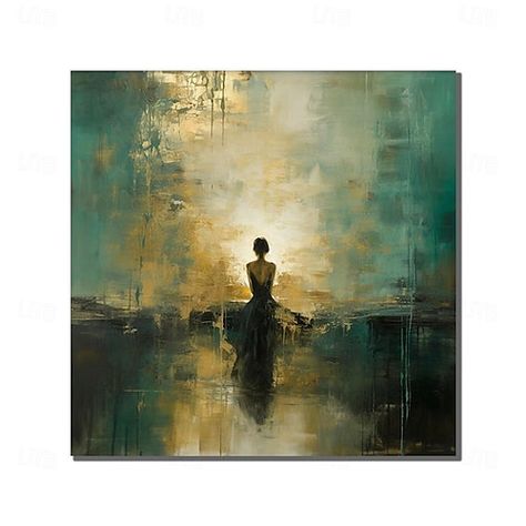 Abstract Art Square Canvas, Oil On Canvas Painting Landscapes, Landscape Canvas Painting, Entry Mudroom, Abstract People, Painted Wall Art, Hand Painted Wall Art, Porto Rico, Canvas Painting Landscape