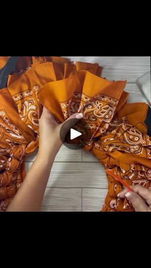 Fall Bandana Wreath, Bandana Wreaths, Bandana Wreath, Wreaths Videos, Jungle Theme Birthday, Wire Wreath Forms, Community Center, Wreath Forms, Welcome Wreath