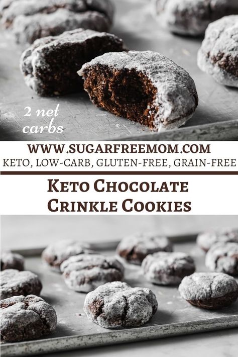 Sugar Free Keto Chocolate Crinkle Cookies Low Carb Christmas Cookies, Low Carb Christmas, Keto Christmas Cookies, Low Carb Holiday, Chocolate Crinkle, Sugar Free Baking, Keto Holiday, Christmas Platter, Baking Chocolate