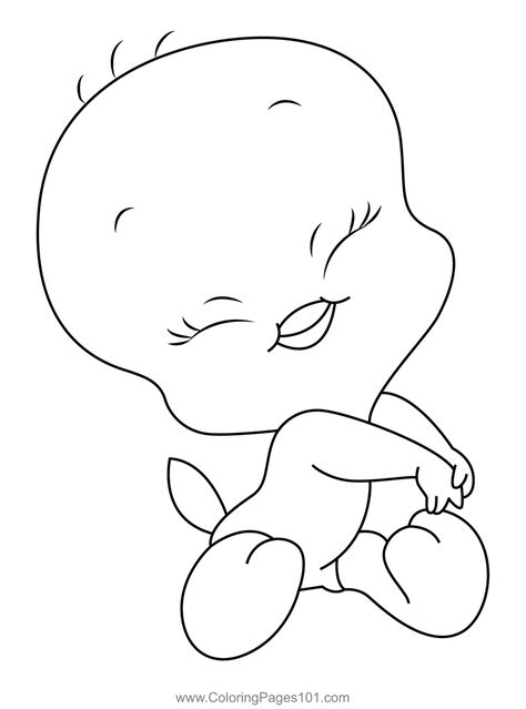 Tweety Bird Shy Coloring Page Tweety Bird Coloring Pages, Small Tweety Bird Tattoo, Stuff To Trace, Cartoon Coloring Pages 90s, Tweety Drawing, Tweety Coloring Pages, Tweety Bird Tattoo, Baddie Coloring Pages, Disney Characters Tattoos