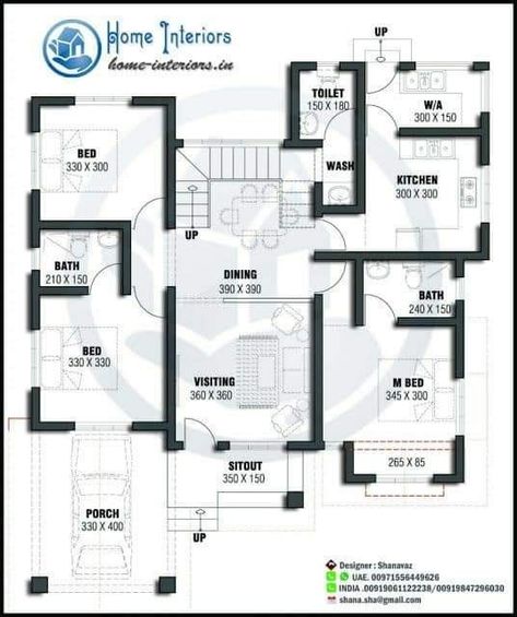 Double Storey House Plans, Budget House Plans, Three Bedroom House Plan, 2bhk House Plan, Bungalow Floor Plans, Indian House Plans, Bungalow Style House Plans, Design Floor Plans, My House Plans