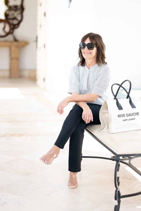 Prioritize your purchases: start with the perfect pant! | So Susie So Susie Wright, Ysl Tote, Sunny Vacation, Slim Straight Pants, Mid Thigh Shorts, Half Zip Top, Perfect Pant, Favorite Makeup Products, Winter Capsule Wardrobe