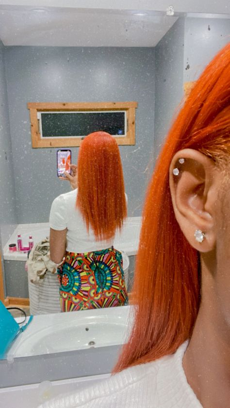 Orange Hair Color Ideas, Orange Hair Color, Orange Hair Dye, Girl Hair Colors, Black Hair Dye, Ginger Hair Color, Quick Weave Hairstyles, Dyed Hair Inspiration, Dyed Natural Hair