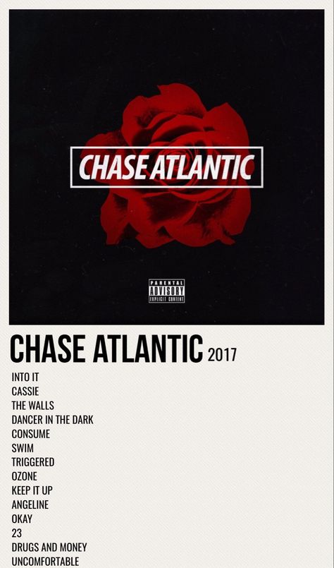 minimal poster of the album chase atlantic by chase atlantic Dancer In The Dark, Album Wall, Music Poster Ideas, Vintage Music Posters, Album Posters, Polaroid Posters, Poster Bedroom, Bedroom Wall Collage, Posters Minimalist