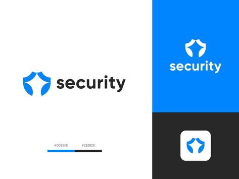 Security logo on Behance Logo For Security Company, Security Company Branding, Security Logo Design Ideas, Cybersecurity Logo, Security Company Logo, Security System Logo, Security Logo Design, Techno Logo, Logo Color Combinations