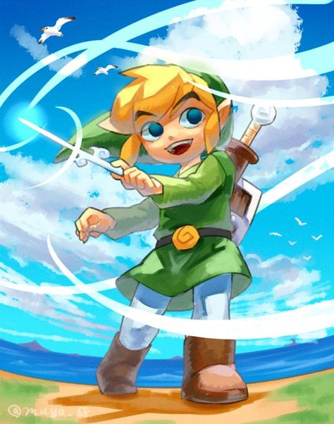 The Legend of Zelda | Wind Waker | Toon-Link Wind The Wind Waker, Gameboy Color, Hyrule Warriors, Wind Waker, Link Zelda, Nintendo Art, Zelda Art, Ocarina Of Time, Legend Of Zelda Breath