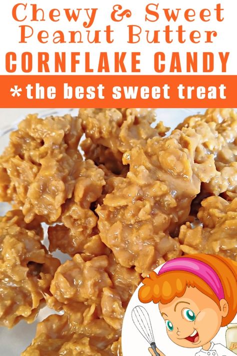 Cornflake Butterscotch Cookies, Cornflake Candy Peanut Butter, Peanut Butter Clusters Corn Flakes, Peanut Butter Corn Flakes Treats, Corn Flake Peanut Butter Clusters, Peanut Butter Chewies, Corn Flake Brittle, Peanut Butter Cornflake Clusters, Recipes With Corn Syrup