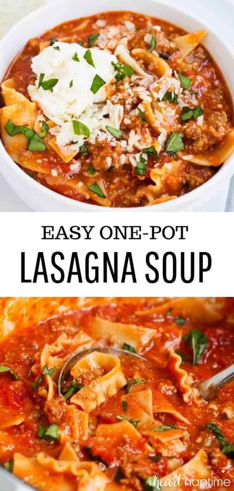 Fodmap Soup, Cheap Soup, One Pot Lasagna, Easy Lasagna Soup, Soup Simple, Soup Creamy, Soups Recipes, Simple Soup, Lasagna Soup Recipe