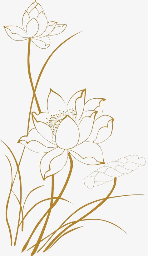 lotus clipart,line clipart,lotus,golden lotus,mid-autumn festival,advertising design,golden,mid-autumn,festival,advertising,design,drawings clipart Flower Line Drawing Pattern, Floral Line Art Pattern, Lotus Painting On Wall, Buhhda Art, Lotus Flower Line Drawing, White Lotus Painting, Lotus Flower Line Art, Lotus Line Art, Hur Man Ritar Blommor