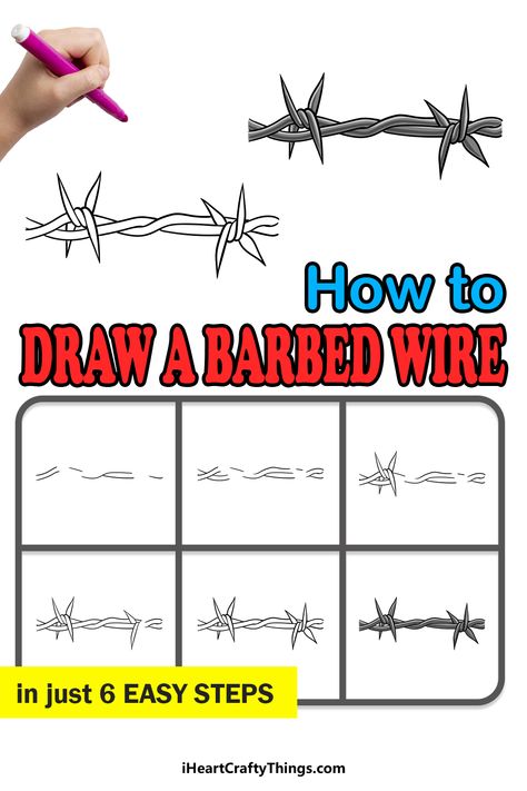 How To Paint Barbed Wire, How To Draw Barbed Wire, Draw Barbed Wire, Barbed Wire Drawing, Hunting Drawings, Native Drawings, Breaking Chains, Beginner Drawing Lessons, Christian Drawings