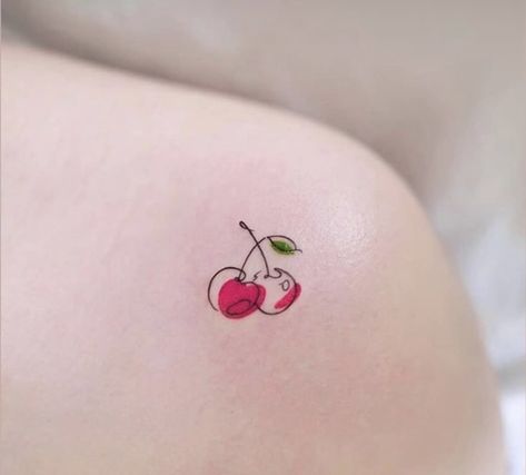 Cherry Tattoo, Fruit Tattoo, Cherry Tattoos, Small Tattoos Simple, Cute Little Tattoos, Cute Tiny Tattoos, Tattoo Ideas For Women, Tiny Tattoo, Stylist Tattoos