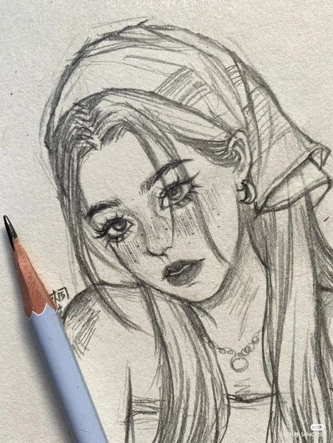 Coloring Hacks, Gravity Art, People Sketches, Doodles Drawings, Easy Drawings Sketches, Portrait Sketches, Pencil Art Drawings, Anime Cartoon, Girl Sketch