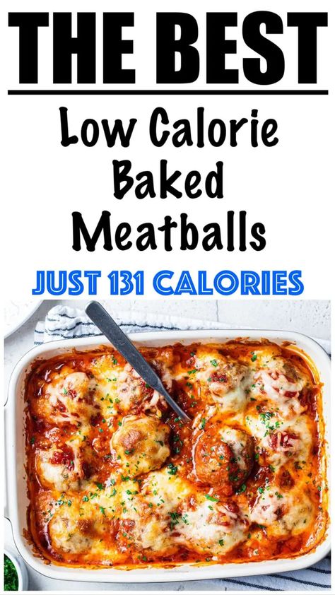 Healthy Baked Meatball Casserole Recipe Healthy Beef Meatballs, Baked Meatball Casserole, Weight Watchers Meatballs, Meatball Parmesan, Meatball Casserole Recipe, Low Calorie Baking, Baked Meatball Recipe, Low Calorie Recipes Dinner, Baked Meatballs