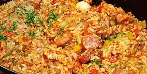 Chef Jean Pierre Recipes, Recipe Using French Onion Soup, Chef Jean Pierre, Chicken Receipts, Sausage Jambalaya Recipe, Chicken Jambalaya, Chicken And Sausage Jambalaya, Sausage Jambalaya, Classic French Onion Soup