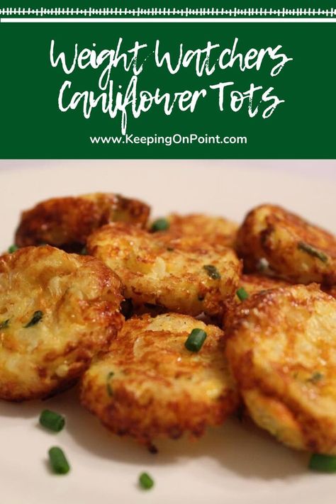 Weight Watchers Cauliflower Tots - only 1 point for eight cauliflower tots with blue and purple, 2 points for green. Weight Watchers Sides, Weight Watchers Vegetarian, Special Diet Recipes, Cauliflower Tots, Weight Watchers Snacks, Weight Watchers Soup, Weight Watchers Smart Points, Cheesy Cauliflower, Shredded Cheddar Cheese