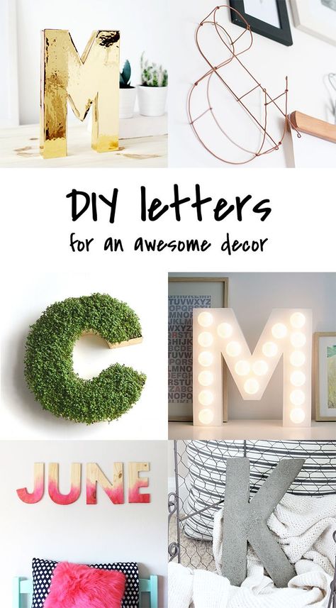 A nice way to add a little fun to your decor is playing with letters. You can write a all word or use just one letter.  Whatever you choose to make, it will always be very personal and unique. Have a look at those tutorials to make you own decor! Letter Decor, Letter Decoration, Diy Letters, Mason Jar Crafts Diy, Letter A Crafts, Mason Jar Diy, Unique Crafts, Mason Jar Crafts, Jar Crafts