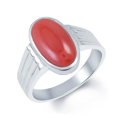 Red Coral Ring, Mens Ring Designs, Single Stone Ring, Wedding Jewellery Collection, Coral Ring, White Coral, Tech Fashion, Single Stone, Red Coral