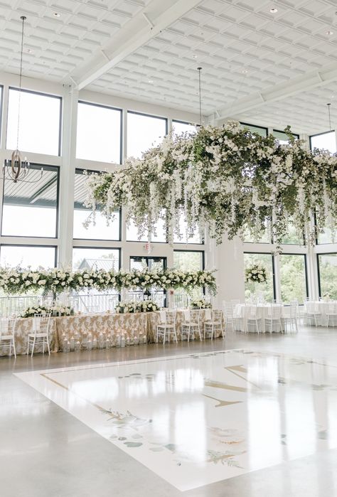 The Hall + Chapel White Flowers Wedding Decor, Green And White Wedding Reception, Green And White Wedding Decor, Green White And Gold Wedding, Courthouse Dress, All White Wedding Flowers, White Greenery Wedding, White Garden Wedding, White And Greenery Wedding