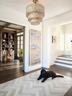 Floor Transition | Foyer Entry| Herringbone Pattern | Wood Flooring, herringbone inlay in wood Wood Floor Stairs, Entryway Tile, Foyer Flooring, Entryway Flooring, Wood Floor Kitchen, Wood Tile Floors, Light Wood Floors, White Floor, Herringbone Floor