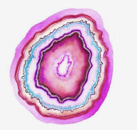 Agate Art, Crystal Drawing, Geode Art, Watercolor Sketchbook, Watercolor Ideas, Minerals And Gemstones, Watercolor Inspiration, Crystal Art, Art Techniques