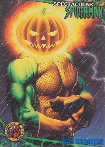 Jack O' Lantern ('97 Fleer Ultra) Spider Man Base, Holiday Theme Food, Comic Villains, Cartoon Artwork, Blue Card, Marvel Villains, Red Skull, Dc Comics Characters, Halloween Images