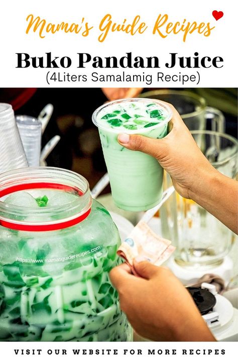 Buko Pandan Recipe, Juice Business, Buko Pandan, Refreshing Juice, Philippines Recipes, Vietnamese Dessert, Philippines Food, Homemade Juice, Diy Desserts