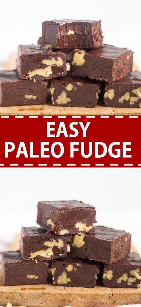 This easy paleo fudge comes together in a few minutes! It's made with coconut oil, coconut milk, honey and cocoa powder so it's dairy free, grain free and refined sugar free, making them a delicious paleo dessert! Paleo Fudge, Fudge Chocolate, Grain Free Desserts, Paleo Recipes Dessert, Paleo Desserts, Paleo Chocolate, Paleo Treats, Glutenfree Dairyfree, Chocolate Recipe