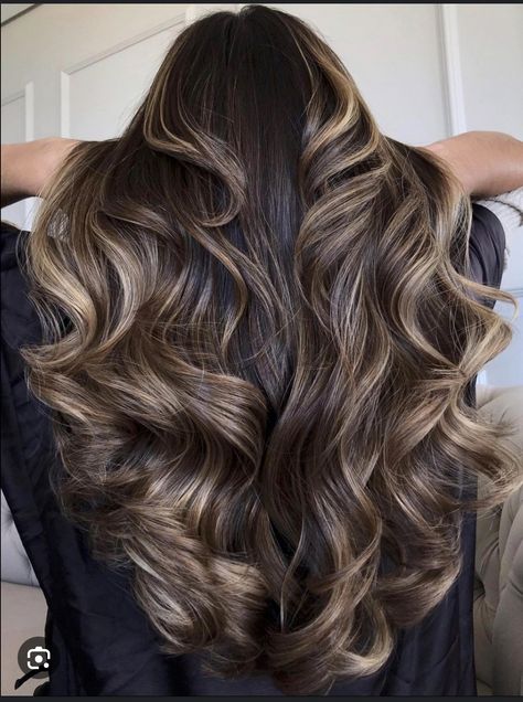 Balayage On Long Brown Hair, Neutral Caramel Hair, Neutral Caramel Balayage, Dimensional Chocolate Brunette, Dark To Light Brown Balayage, Chocolate Blonde Balayage, Long Hair Balayage Brunette, Balayage Hair For Dark Hair, Dark Brown With Blonde Balayage