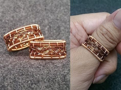 Wire Jewelry Rings, Bijoux Fil Aluminium, Wire Jewelry Tutorial, Diy Wire Jewelry, Wire Work Jewelry, Copper Ring, Big Rings, Diy Rings, Knot Ring