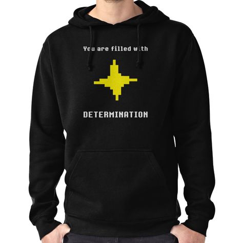 UNDERTALE - DETERMINATION T-SHIRT (SAVE POINT) Hoodie (Pullover) Undertale Shirt, Hoodie Pullover, Hoodie Design, Lightweight Hoodie, Pocket Pouch, Neck T Shirt, Pullover Hoodie, Sweatshirts, For Sale