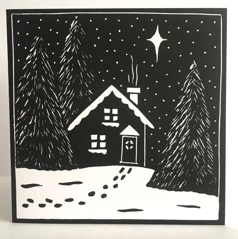 Linocut Christmas Cards, Holiday Linocut, Lino Print Christmas Cards, Linocut Christmas, Lino Design, Linocut Ideas, Christmas Card Designs, Christmas Blocks, Lino Printing